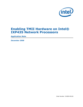 Enabling TMII Hardware on Intel IXP435 Network Processors