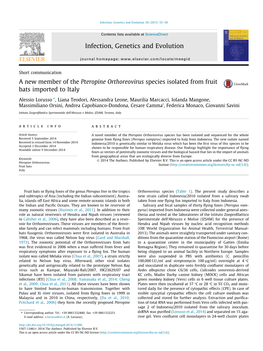 A New Member of the Pteropine Orthoreovirus Species Isolated From