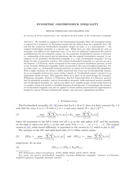 Symmetric Grothendieck Inequality