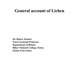 General Account of Lichen