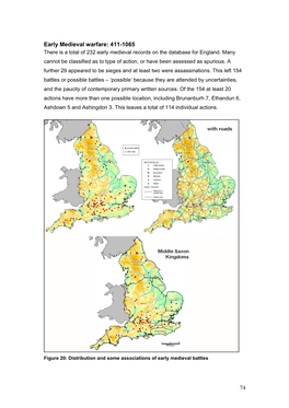 Early Medieval Warfare: 411-1065 There Is a Total of 232 Early Medieval Records on the Database for England