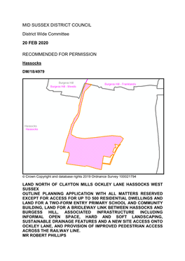 MID SUSSEX DISTRICT COUNCIL District Wide Committee 20 FEB