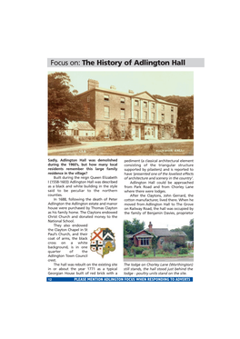 The History of Adlington Hall