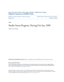 Studio Arena Program; Having Our Say; 1998 Studio Arena Theater