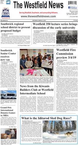 Westfield Fire Commission Preview 3/4/19 What Is the Iditarod Sled Dog