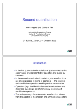 Second Quantization