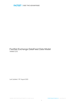 Factset Exchange Datafeed Data Model Version 2.0J