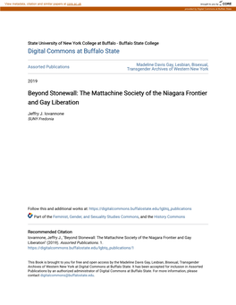 The Mattachine Society of the Niagara Frontier and Gay Liberation