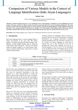 Indo Aryan Languages)