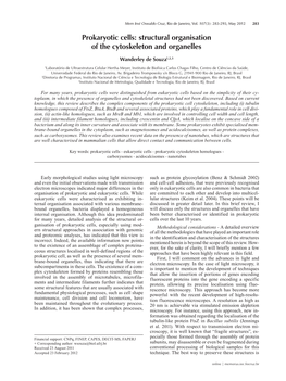 Prokaryotic Cells: Structural Organisation of the Cytoskeleton and Organelles