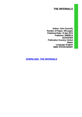 {DOWNLOAD} the Infernals Ebook, Epub