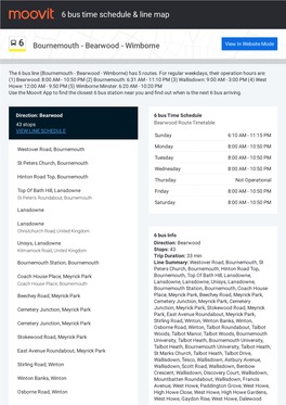 6 Bus Time Schedule & Line Route