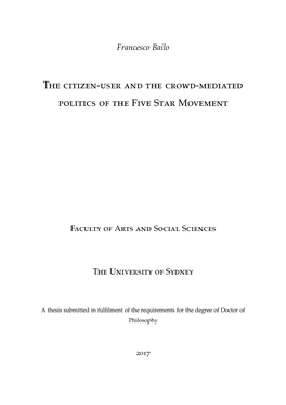 The Citizen-User and the Crowd-Mediated Politics of the Five Star Movement