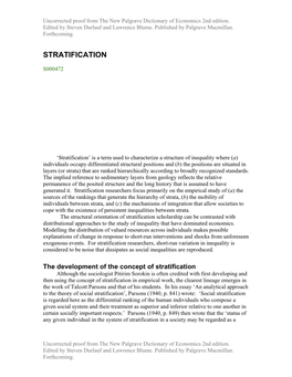 Stratification