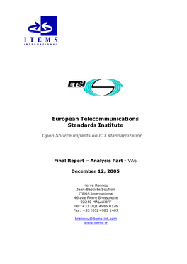 ETSI-OSS Standards