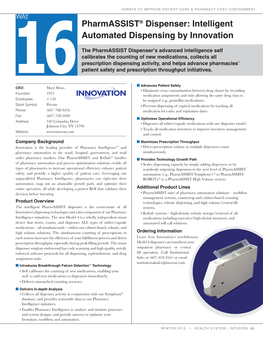 Intelligent Automated Dispensing by Innovation