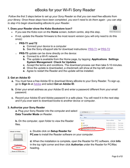 Sony Reader Wi-Fi PRS-T1 and T2