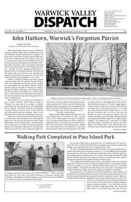 John Hathorn, Warwick's Forgotten Patriot