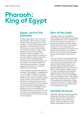 Pharaoh: King of Egypt Pharaoh: King of Egypt