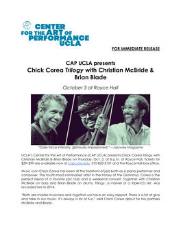 Chick Corea Trilogy with Christian Mcbride & Brian Blade