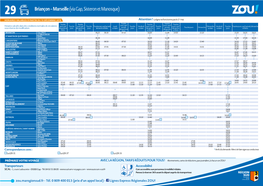 Briançon – Marseille (Via Gap, Sisteron Et Manosque) Er HORAIRES VALABLES À PARTIR DU 15 DÉCEMBRE 2019 Attention ! La Ligne Ne Fonctionne Pas Le 1 Mai