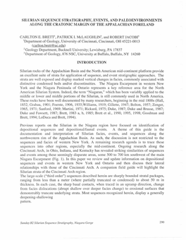 Silurian Sequence Stratigraphy, Events, and Paleoenvironments Along the Cratonic Margin of the Appalachian Foreland