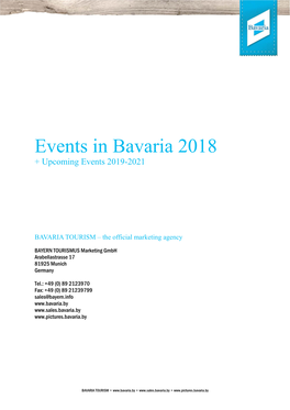 Events in Bavaria 2018 + Upcoming Events 2019-2021
