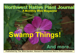 And More...Northwest Native Plant Journal