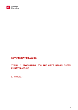 Stimulus Programme for the City's Urban Green Infrastructure
