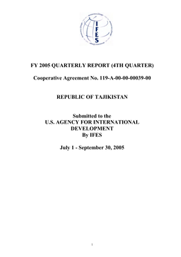 Fy 2005 Quarterly Report (4Th Quarter)
