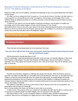 Biography-Prophetic Biography-Understanding the Prophet's Biography- (Lesson 35-57): the Splitting of the Moon