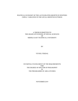 Political Economy of the Accelerated Growth in Western China: Variation in the Local Growth Patterns