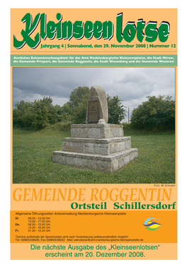 Gemeinde Roggentin, Die Stadt Wesenberg Und Die Gemeinde Wustrow