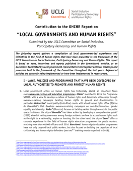 “Local Governments and Human Rights”