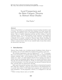 Local Compactness and the Baire Category Theorem in Abstract Stone Duality