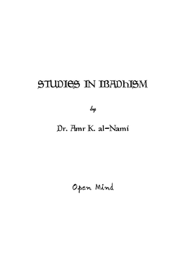 Studies in Ibadhism