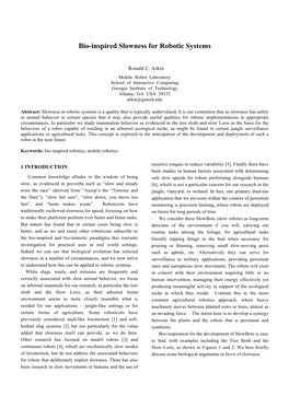 Bio-Inspired Slowness for Robotic Systems