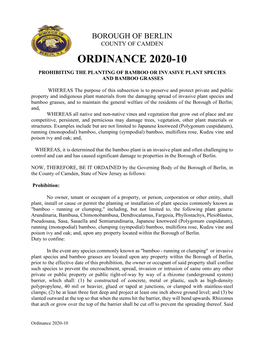 Ordinance 2020-10