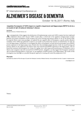 Alzheimer's Disease & Dementia