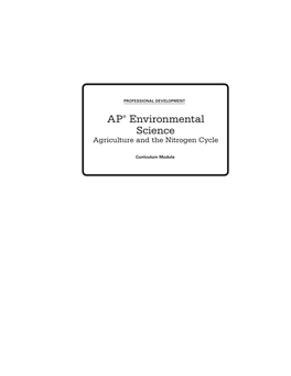 AP® Environmental Science Agriculture and the Nitrogen Cycle