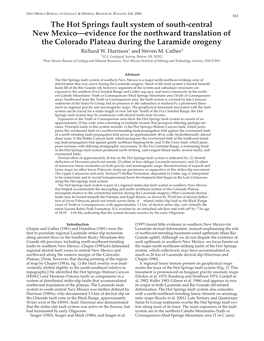 The Hot Springs Fault System of South-Central New Mexico