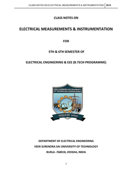 Electrical Measurements & Instrumentation