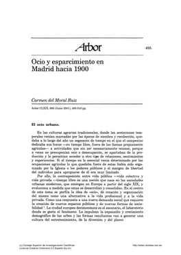 Ocio Y Esparcimiento En Madrid Hacia 1900