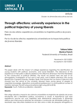 University Experience in the Political Trajectory of Young Liberals