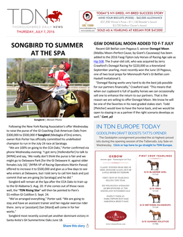 Songbird to Summer at The