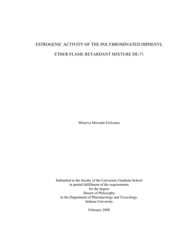 Estrogenic Activity of the Polybrominated Diphenyl