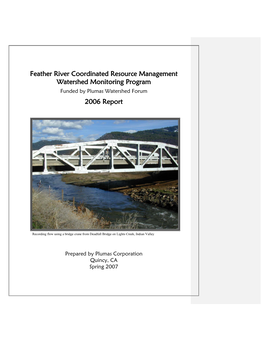 Feather River Coordinated Resource Management Watershed Monitoring Program
