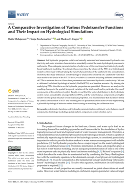 A Comparative Investigation of Various Pedotransfer Functions and Their Impact on Hydrological Simulations