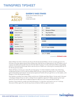 Twinspires Tipsheet