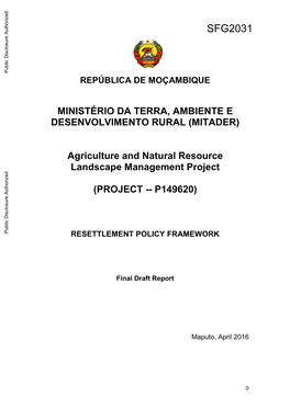 Resettlement Policy Framework